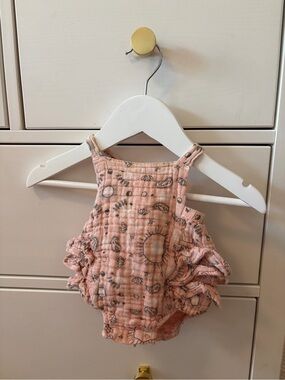 Angel Dear Paisley Muslin Cotton Bubble Romper 0-3 Months